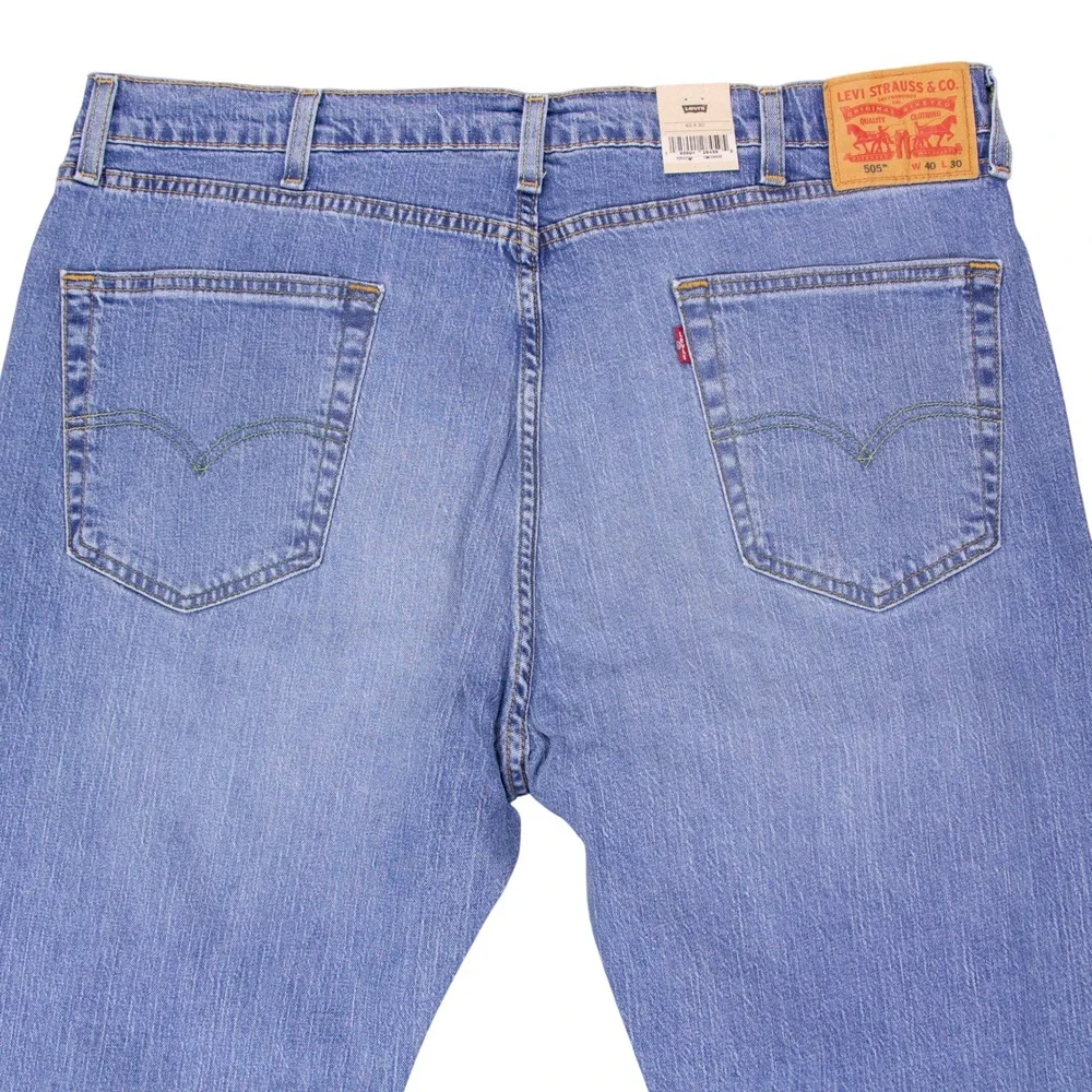 NWT Levis 505 Regular Fit Straight Leg Stretch Jeans Blue 40x30 00505-2378